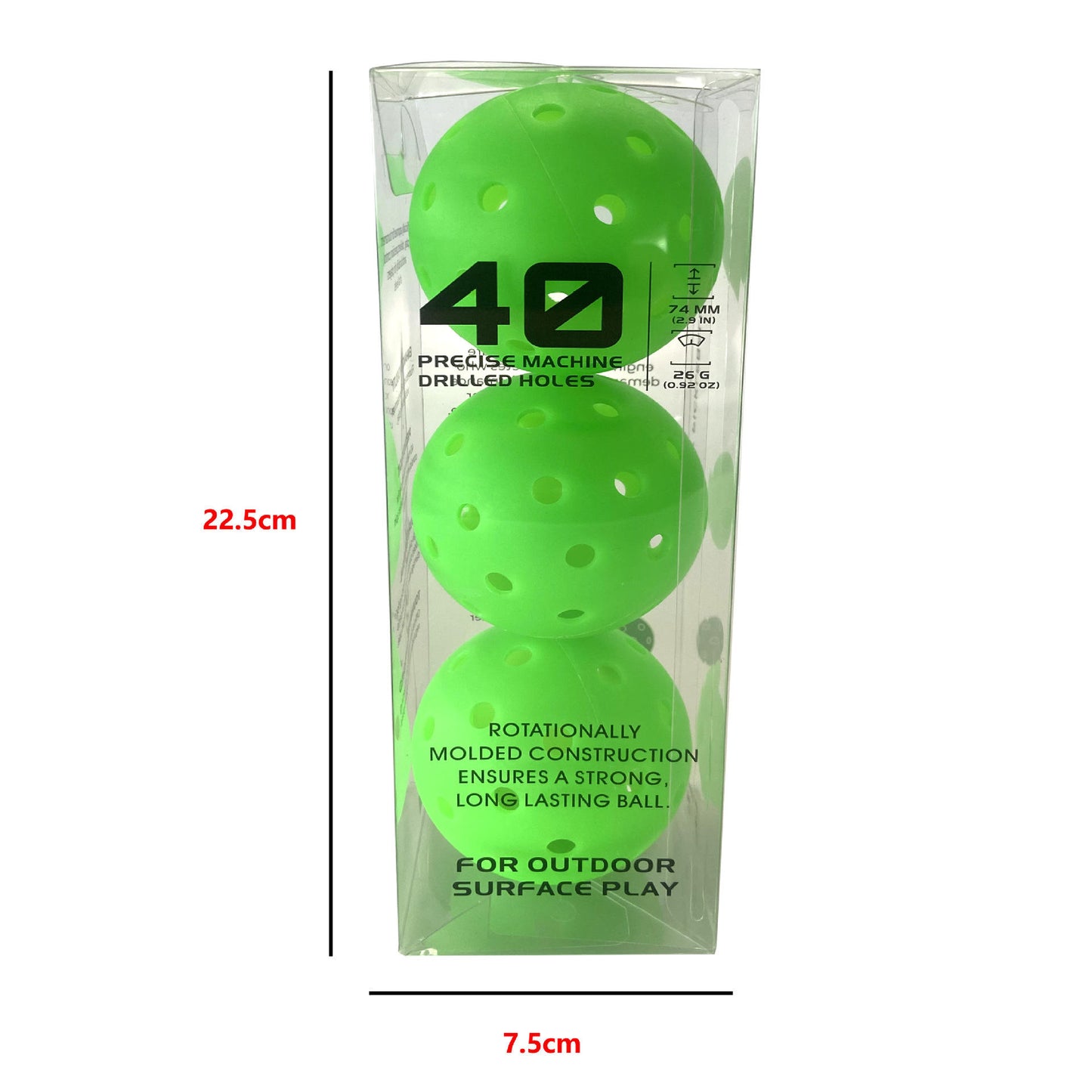 MST 40-Hole Rotomolded Pickleball Balls